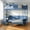 Navy Blue, variant on Mintazer Full Size Loft Bed with Desk, LED Light, Bedside Storage Shelf & Sofa Bed Space Saving for Apartment, Bedroom, White