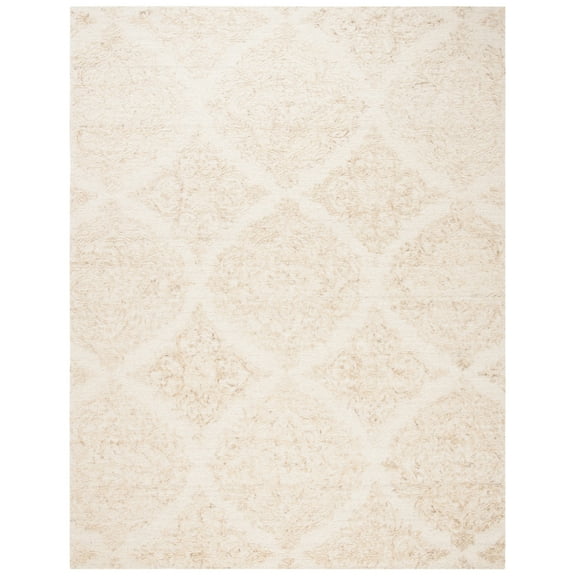 SAFAVIEH Abstract Rachelle Floral Wool Area Rug, Ivory/Beige, 9' x 12'