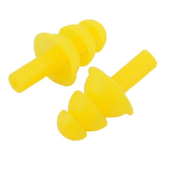Swimming Silicone Water Resistance Waterproof Ear Protector Earplug Orange Pair