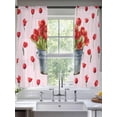 thumbnail image 3 of Red Tulip Flowers Sheer Curtains 72 Inches Long 2 Panels Set, Window Sheer Curtains for Living Room/Bedroom, Spring Farmhouse Floral Botanical Pink Light Filtering Rod Pocket Curtain 52''x72''x2, 3 of 8