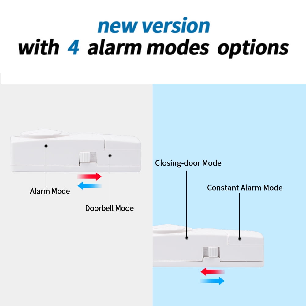 Wsdcam Door and Window Alarm Wireless Home Security Alarm System Magnetic Alarm Sensor 110dB 4-in-1 Alarms 10 Pack