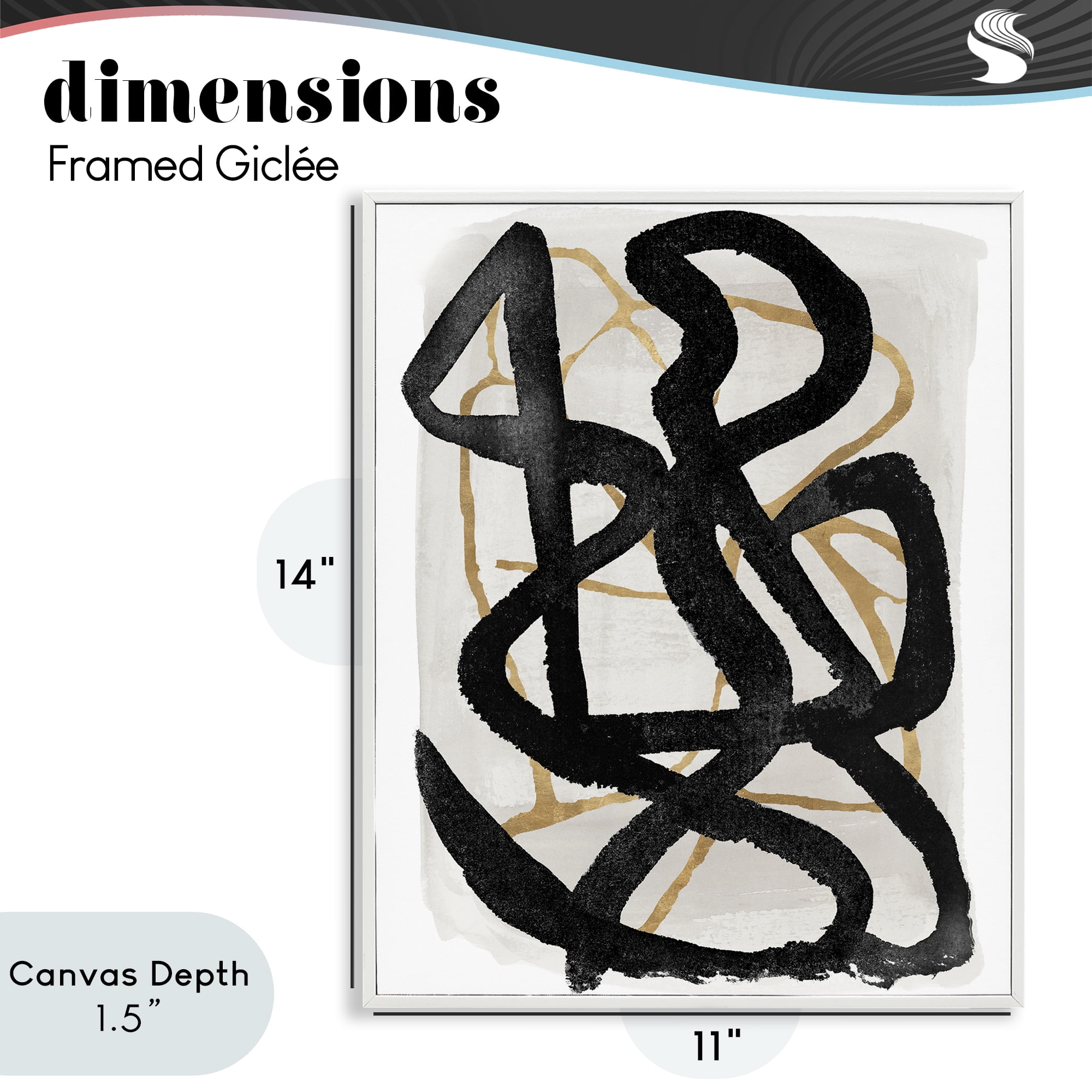 Stupell Industries Hindsight Black & Beige White Framed Giclee Art, design by Lucille Price