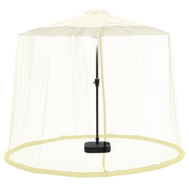 RKSTN Filet de Protection Noir pour Parasol de Patio, avec Porte à Double Fermeture Éclair, Moustiquaire en Polyester Universelle pour Presque les Parasols de Marché Extérieurs et les Déportés