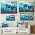 thumbnail image 4 of Designart "Oasis Of Whale Tranquility" Coastal Coral Under Water Floater Framed Wall Art Prints, 4 of 5