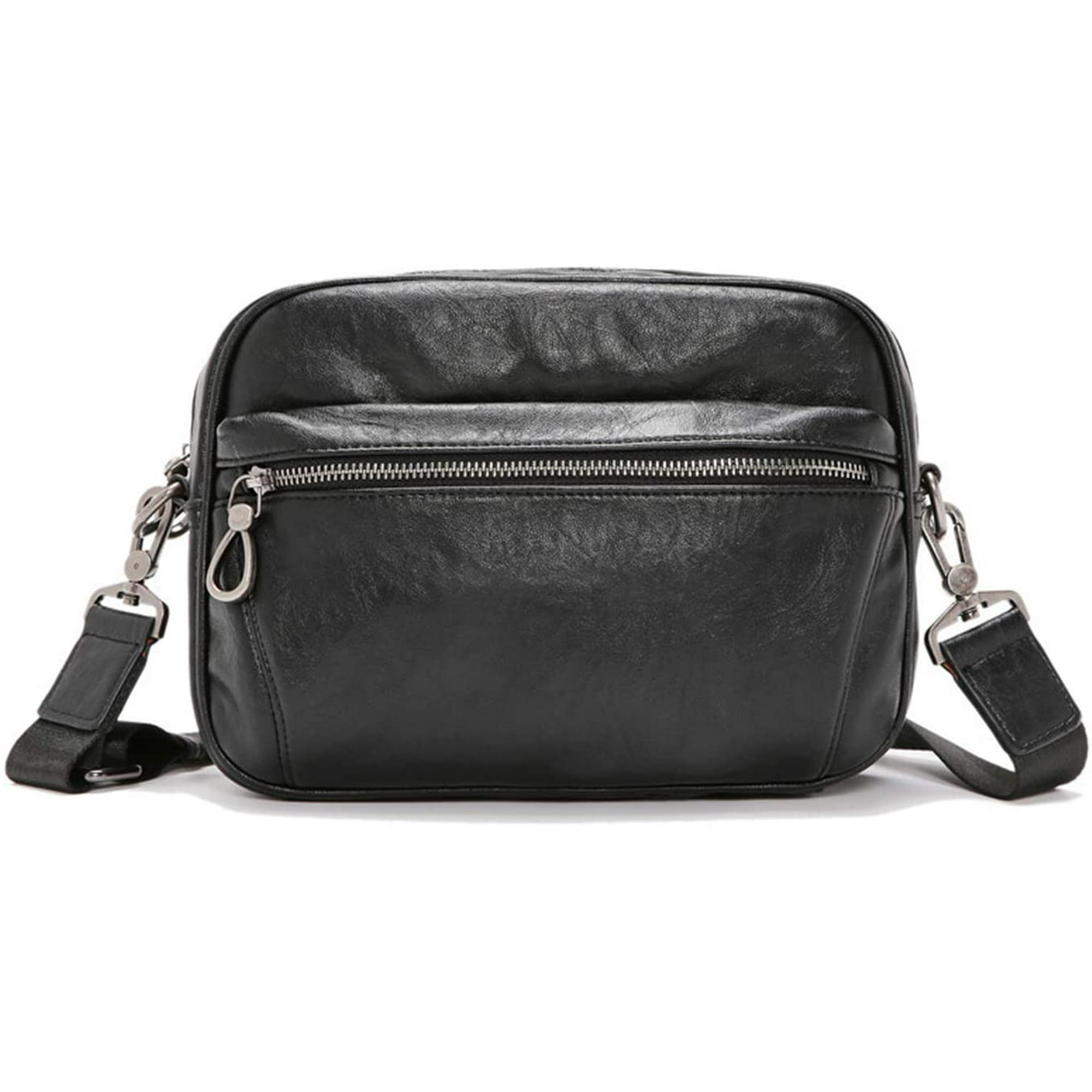 Crossbody Bags Man Bags Crossbody Shoulder Bags Leather Travel Bag Mens Messenger Bag Man Purse Black Walmart