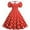 Watermelon Red, variant on Lilgiuy Women's Fashion Vintage Print Round-Neck Short Sleeve Puff Sleeve Polka Dot Comfortable Swing Dress Performance Active Dance Dress