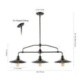 thumbnail image 3 of JONATHAN Y Cade 38.5" 3-Light Industrial Farmhouse Iron Linear LED Pendant, Oil Rubbed Bronze/Clear, 3 of 9
