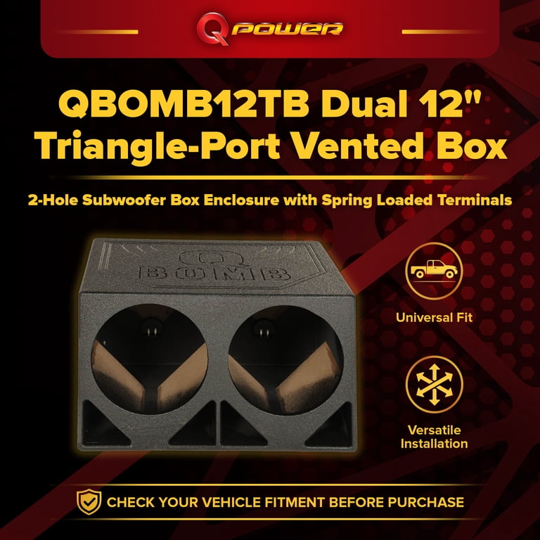 QPower Car Audio Subwoofer, Dual 12
