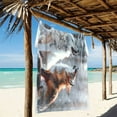 thumbnail image 2 of Ryvnso Wolf and Fox in Forest Oversized Beach Towel Microfiber Bath Blankets Swimming Fitness 37" x 74", 2 of 5
