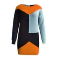 thumbnail image 4 of CEHVOM Automne et Hiver Femmes Robe Chandail à Manches Longues Patchwork Col Rond, 4 of 5