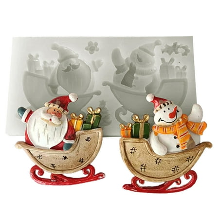 

Ximi Silicone Mold High Temperature Resistant Quick Release Easy to Clean Reusable Flexible Baking 2 Cavity Christmas DIY Epoxy Resin Mold for Party