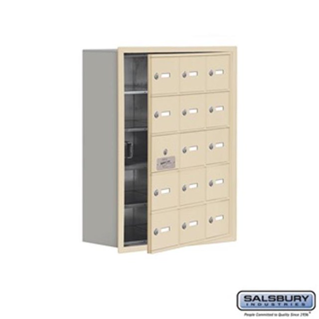 SalsburyIndustries 19158-15SRK Cell Phone Storage Locker With Front Access Panel - 5 Door High Unit, Sandstone