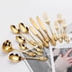 thumbnail image 2 of Juego de cubiertos dorados de lujo, vajilla de acero inoxidable occidental Vintage, utensilios de cocina, juego de cena, cuchillo plateado, tenedor, cuchara, 1 piezas Fivean unisex, 2 of 2