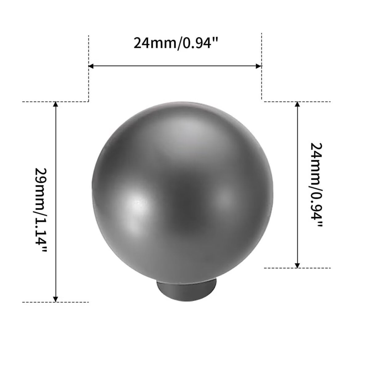 HDJNal 10 Pack Gray Drawer Pulls Kitchen Cabinet Knobs Solid Ball Shape Dresser Drawer Knobs Dresser Knobs Drawer Knobs Simple Cabinet Hardware for Cupboard Drawer Pulls