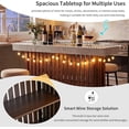 thumbnail image 4 of WAWOKV 3-in-1 Modern Multifunctional Dining Table, Kitchen Island Table with Footrest and Wine Rack, Table & Bar Table with Storage for Dining Room, Kitchen & Home Bar (Brown), 4 of 10