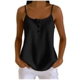 thumbnail image 3 of Craaazy Casual Tank Tops for Women Spaghetti Strap Solid Color Waffle Knit Blouses with Button Detail for Summer Daily Work, 3 of 9