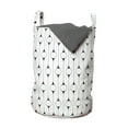 thumbnail image 1 of Geometric Laundry Bag, Circular Stripes Repetitive Minimalistic Monochrome Illustration, Basket with Handles Drawstring Closure for Laundromats, 13" x 19", White and Charcoal Grey, by Ambesonne, 1 of 4