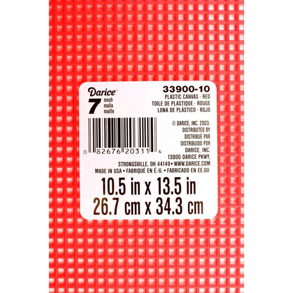 7 Mesh Count Red Plastic Canvas Sheet 10.5 x 13.5 Inch 1 Sheet