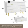 thumbnail image 2 of CARPETNAL White Dresser for Bedroom, 6 Drawer Dresser with Wide Drawers and Gold Metal Handles, Wood Dressers & Chest of Hallway, Entryway., 2 of 7