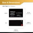 thumbnail image 3 of ExpertPower 12V 7Ah Battery Replacement for Home Alarm System - 2 Pack, 3 of 3