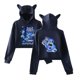 thumbnail image 1 of Pop cazadora para niña Demo-n Hunters Women's Fashion Hooded Sweatshirt Cat Ear Pullover Casual Streetwear Soft Comfortable Long Sleeve Tops for Daily Wear Spring Fall Winter （Navy）, 1 of 2