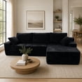 thumbnail image 3 of LLappuil 96" Sectional Sofa, Modular Sectional Couch with Left Chaise, Deep Seat Corduroy Cloud Sofa for Living Room Black, 3 of 10
