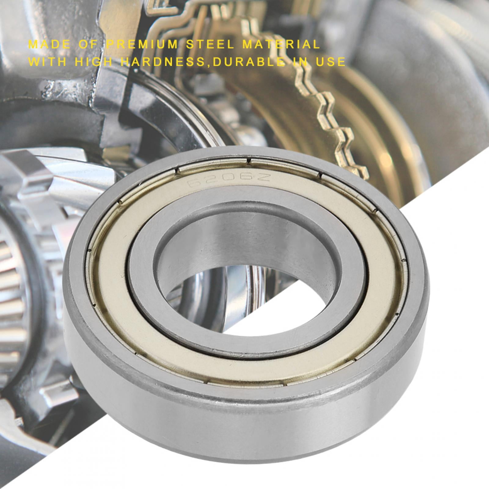 30x62x16mm 1PCS Metal Double Shielded Deep Groove Ball Bearing 6206-ZZ, Size