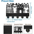 thumbnail image 2 of Cat Coat Hooks Wall Mount 4 Cat Wearing Glasses Wood Key Holder for Wall 11.8×7.9inch Black Pet Animal Wall Art Decor Key Hooks 5 Alloy Hooks for Gift Entryway Living Room Kitchen Office, 2 of 9
