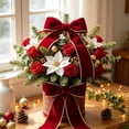 thumbnail image 6 of Christmas Wired Ribbon with Gold Trim, Plaid Fabric Ribbon Roll, Gift Wrapping Wreath Tree Decor, 6 of 6