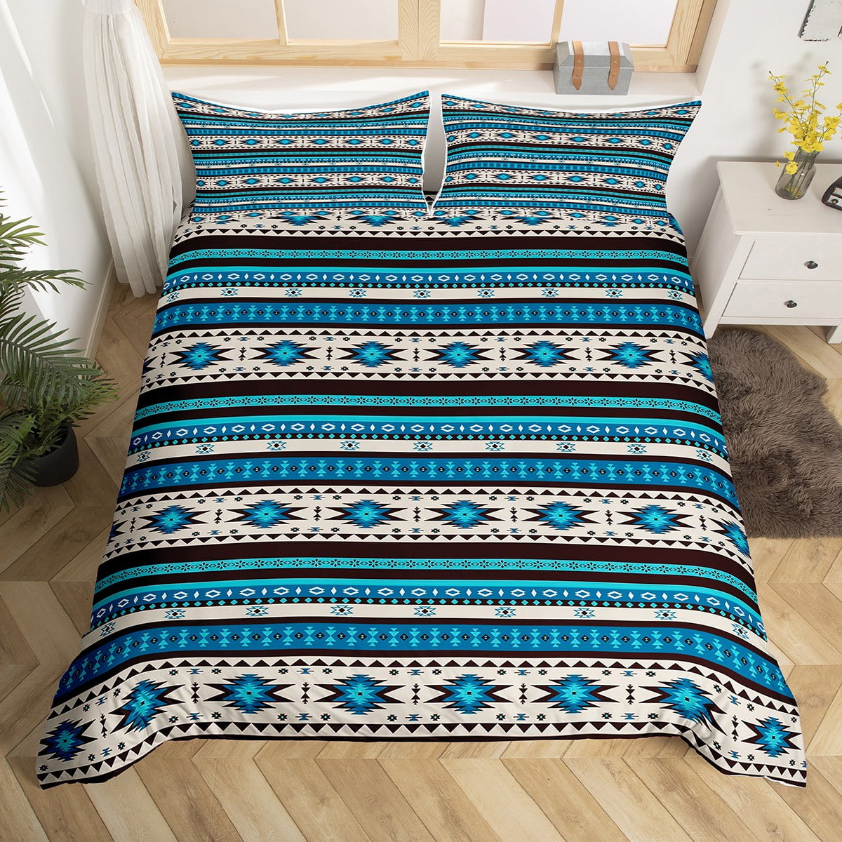 Western Bedding Sets Full Ethnic Tribal Arrow Comforter Cover,Vintage