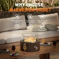 thumbnail image 3 of COSIEST 12" Brown Tabletop Fire Pit, 40,000 BTU Outdoor Propane Fireplace w Magnesium Oxide Round Base, 3 of 7