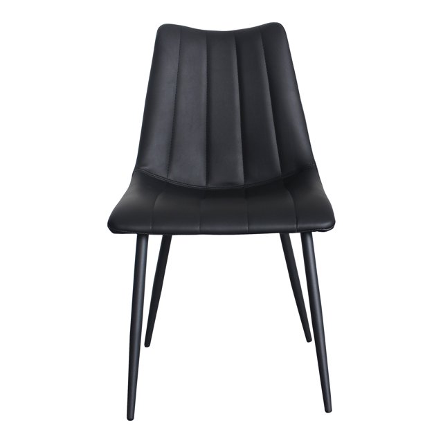 Alibi Contemporary Faux Leather Dining Chair - Set of 2 - Matte Black