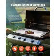 thumbnail image 6 of 36x22 in Stainless Steel Flat Top Griddle for Gas Grill, Universal BBQ Grill Pan with X-Shaped Reinforcement, Grease Trough, Sidewalls, and Large Cooking Surface for Outdoor Cookware, 6 of 11