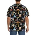 thumbnail image 5 of Disketp Men's Hawaiian Mushrooms and Autumn Leaves Print Shirts Button Down Holiday Beach Shirts-Small, 5 of 7