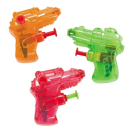 Fun Express Mini Squirt Gun Assortment, Plastic Water Guns, Assorted Colors, 50 Count