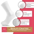 thumbnail image 2 of 6 Pairs Men's Athletic Cotton Casual Crew Solid Sport Socks White Size 10-13, 2 of 5