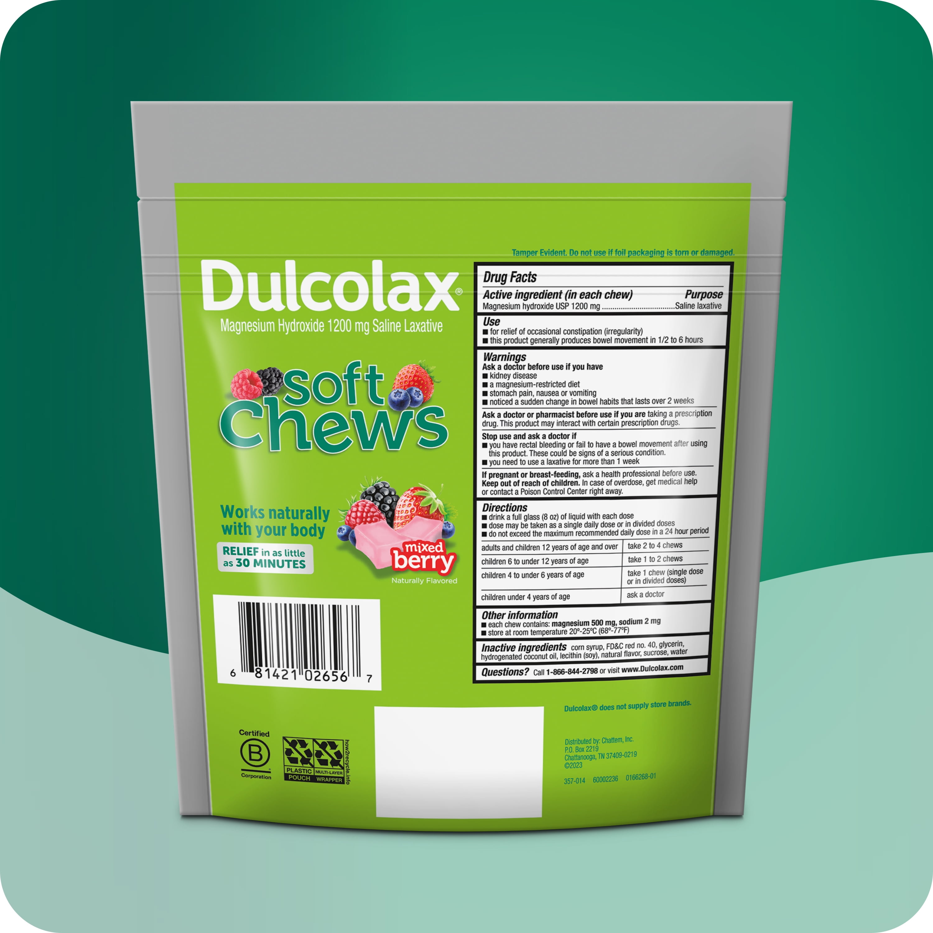 Dulcolax Saline Laxative Soft Chews, Fast-Acting Laxative, Gentle