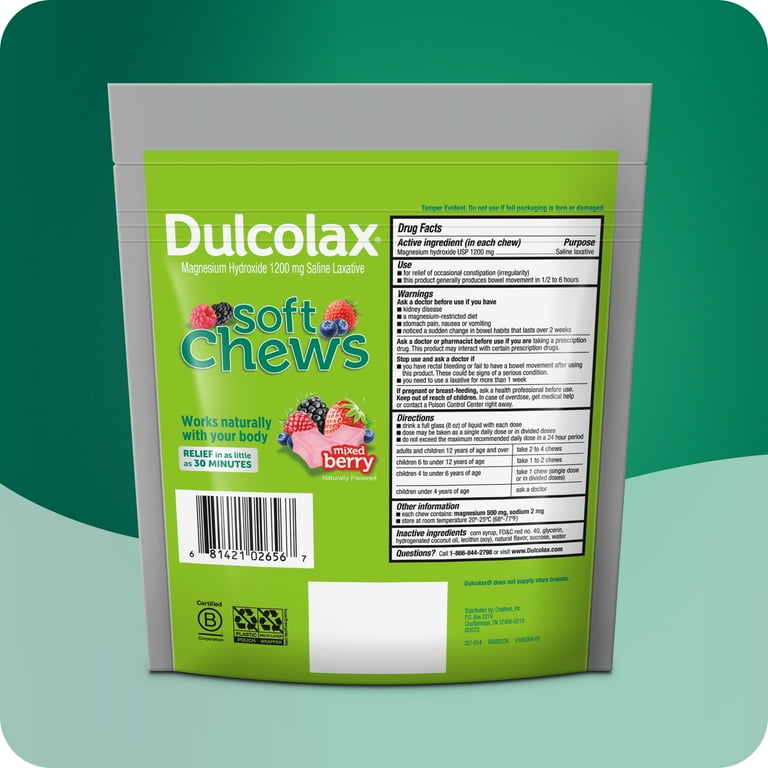 Dulcolax Mixed Berry Saline Laxative Soft Chews with Magnesium