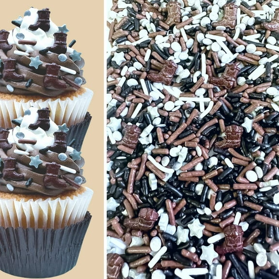 Sprinkle Deco Cowboy   Boots Wester Cupcake Cake Decoration Sprinkles 4oz