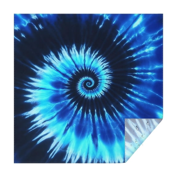 Blue Tie Dye Mandala Pattern Square Tablecloth,Waterproof Square Table Cover,Wipeable Spillproof Washable Table Cover for Home Kitchen Party Decor 42"X42"(107x107cm)