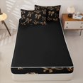 thumbnail image 4 of Homewish Brown Bow Tie Zipper Full Size Comforter Sets with Fitted Sheet and 2 Pillowcases For Princess Girls,Dreamy Ribbon Zipper Bedding Set,Black Reversible,4 Pieces, 4 of 7