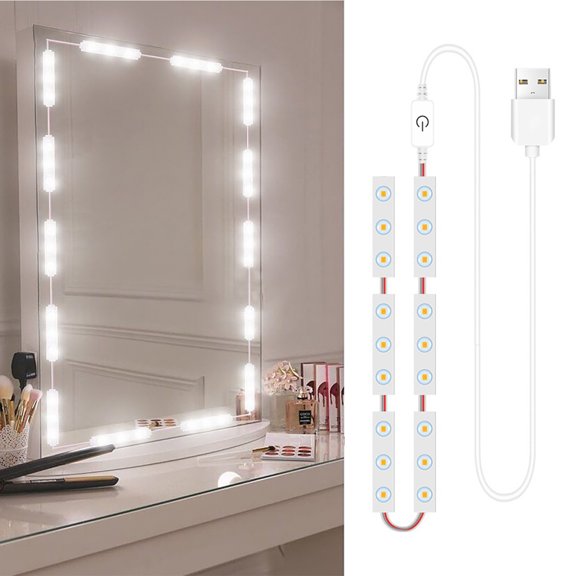 Dimmable Vanity Mirror Lights, USB Powered LED Strip Lights, Perfect for Parties and Special Occasions