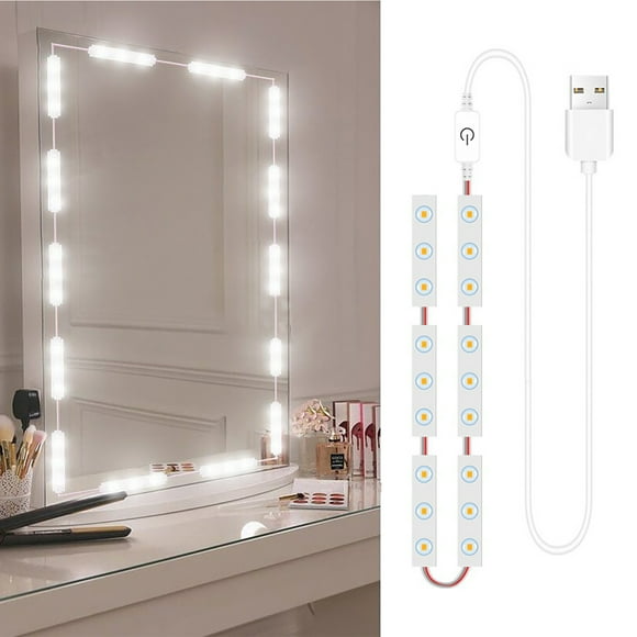 6 PCS LED Luces de espejo de maquillaje Control táctil regulable Luces de espejo de tocador Luz de e Tomshoo  6 piezas