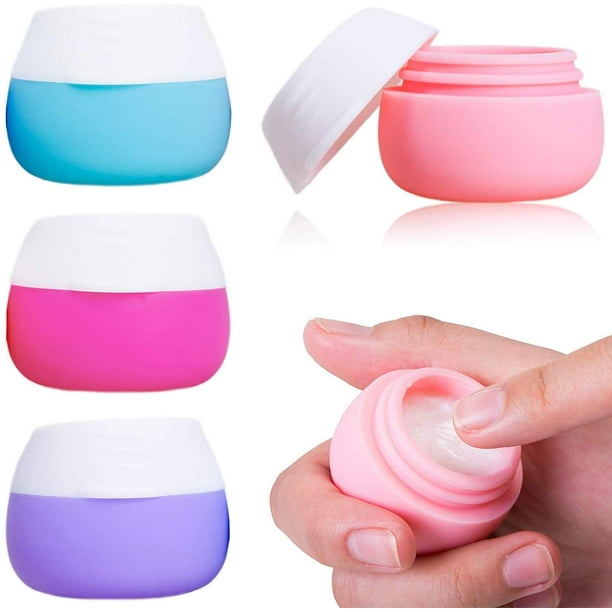 Juegos de Contenedores de Viaje, AMMAX Tarros de Crema de Silicona para Artículos de tocador, Contenedores de Tamaño de Viaje Aprobados por la TSA con Tapas Selladas Duras para Crema Facial, Manos y Cuerpo, 20 ml (4 Piezas) Zhivalor Accesorios de Viaje