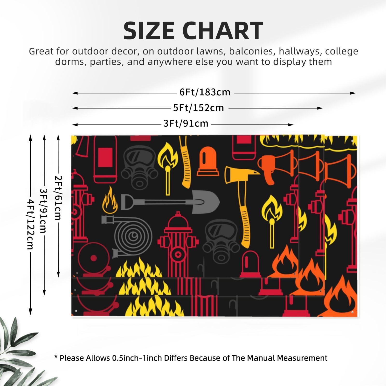 Firefighting Items Fire Firefighter Fighter Four Hole Decorated Banner Flag for Garden Yard Home Decoration Indoor Outdoor 4x6 Ft