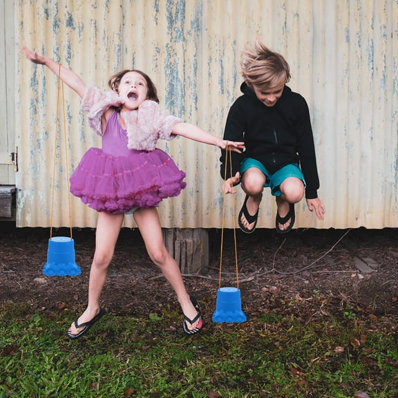 MEIBUTYUP 2 Pairs Kids Walking Stilts Assorted Colors Balance Training Outdoor Fun Activity Toy