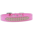 thumbnail image 1 of Two Row Lime Green Crystal Size 20 Bright Pink Dog Collar, 1 of 1
