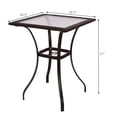 thumbnail image 2 of Patiojoy Patio 28.5" Square Bar Table with Umbrella Hole and Glass Top, Black, 2 of 5