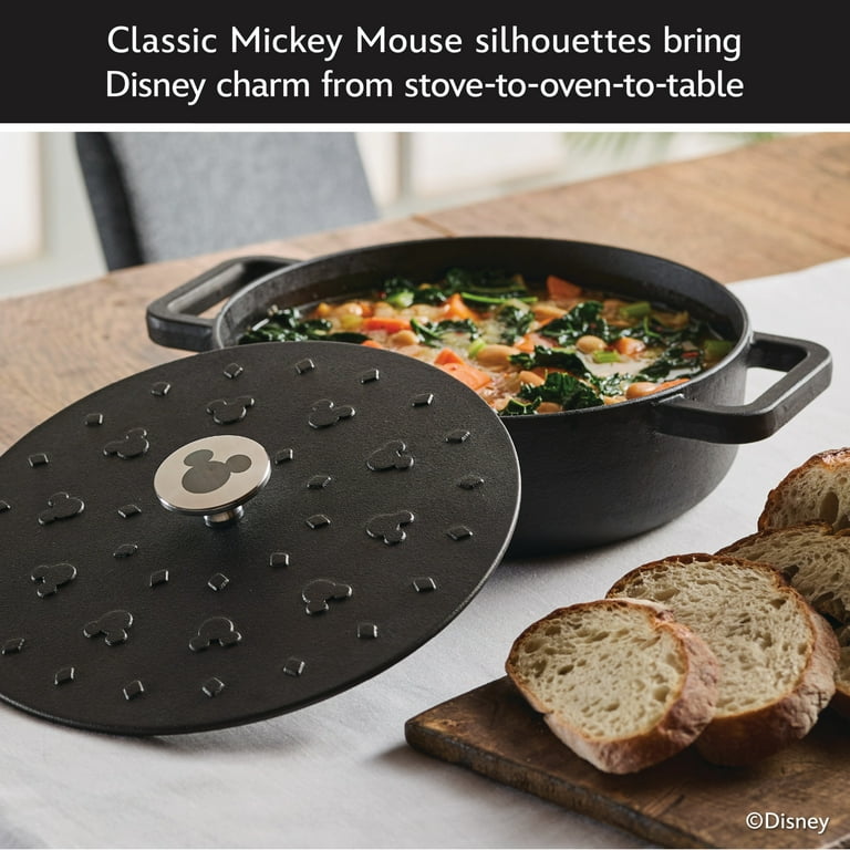 Farberware Disney Quart Cast Iron Shallow Casserole, Black