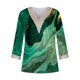 thumbnail image 4 of Fiudx Ofertas Flash Del Día Solo En Línea Blusas de Túnica Básica con Cuello En V y Costuras de Encaje Estampadas con Manga 3/4 para Mujer, 4 of 5